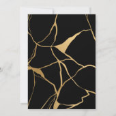 Atemberaubend Black und Gold Kintsugi Einladung (Rückseite)