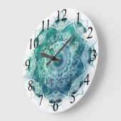 Atemberaubend blau/grün Mandala Uhr (Winkel)