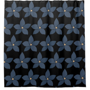 Atemberaubend blaue Blumen auf Duschvorhang
