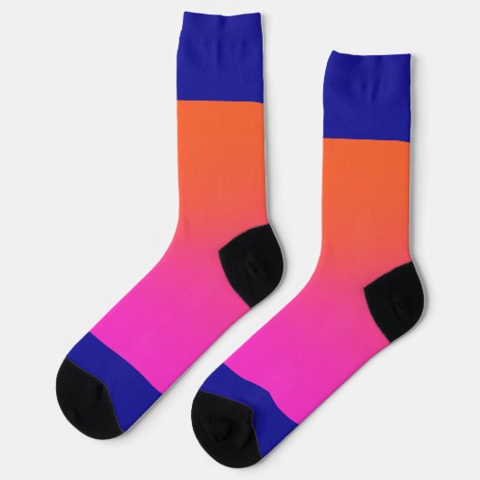 Atemberaubend-blaurosa Orangefarbene Crew Socken (Linkes Detail)