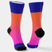 Atemberaubend-blaurosa Orangefarbene Crew Socken (Gewinkelt)