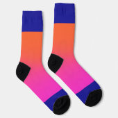 Atemberaubend-blaurosa Orangefarbene Crew Socken (Rechts)