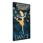 Atemberaubend Blond Ballerina Blue Background und Mini Klemmbrett (Schrägansicht)