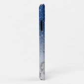 Atemberaubend Blue Glitzer Ombre Marble Monogram Case-Mate iPhone Hülle (Hinten/Rechts)
