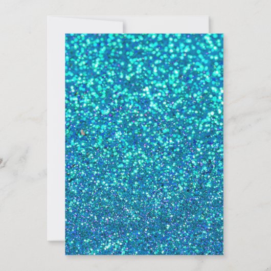 Atemberaubend Blue Glitzern Starfish Geburtstag Einladung (Rückseite)