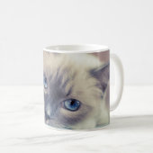 Atemberaubend Blue Mit Augen Ragdoll  Cat Kaffeetasse (VorderseiteRechts)
