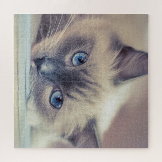 Atemberaubend Blue Mit Augen Ragdoll ‎ Cat Puzzle (Horizontal)