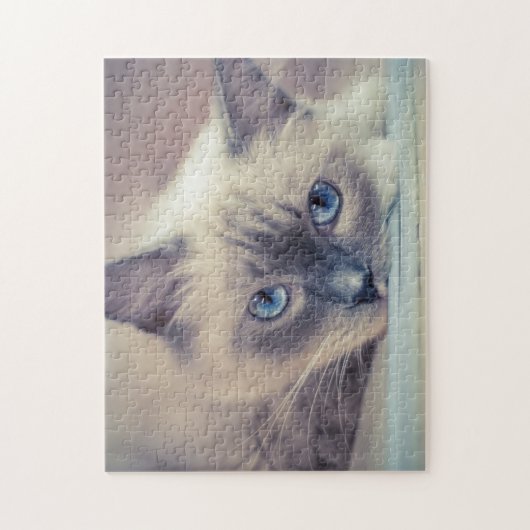 Atemberaubend Blue Mit Augen Ragdoll ‎ Cat Puzzle (Vertikal)