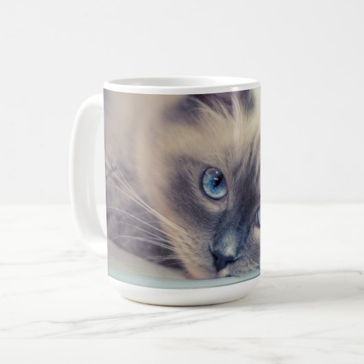 Atemberaubend Blue Mit Augen Ragdoll ‎ Kaffeetasse (Vorderseite Links)