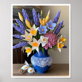 Atemberaubend Blue Vase Floral Arrangements Poster