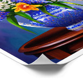 Atemberaubend Blue Vase Orange Tulips Art Print Po Poster (Ecke)