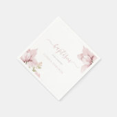 Atemberaubend Blush Bloral Elegance Taufe Serviette (Ecke)
