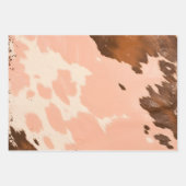 Atemberaubend Boho Cowhide Blush Western Cow Geschenkpapier Set (Vorderseite 3)