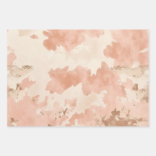Atemberaubend Boho Cowhide Blush Western Cow Geschenkpapier Set (Vorderseite 2)