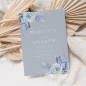 Atemberaubend Boho Dusty Blue Wedding Einladung