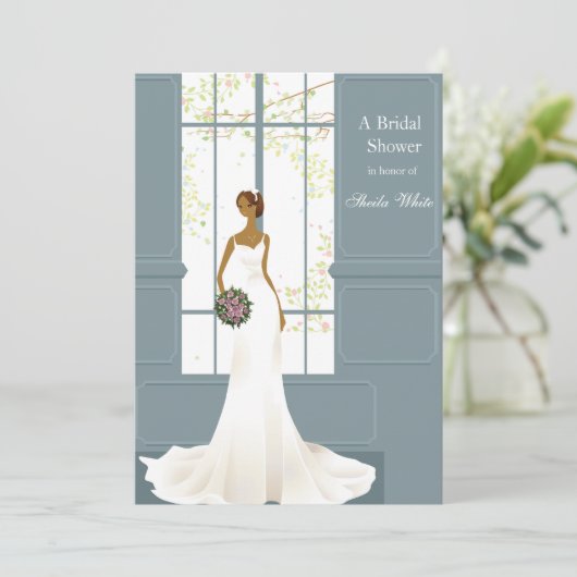 Atemberaubend Bride Bridal Dusche Einladung (Stehend Vorderseite)