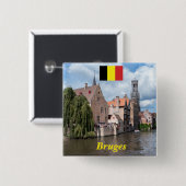 Atemberaubend! Brügge - Belgien Button (Vorne & Hinten)