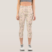 Atemberaubend Champagne Weiße Sternexplosion Muste Capri Leggings (Vorderseite)