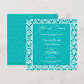 Atemberaubend Damask Probe Dinner Einladung (Aqua) (Vorne/Hinten)