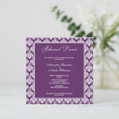 Atemberaubend Damask Probe Dinner Einladung (lila) (Stehend Vorderseite)