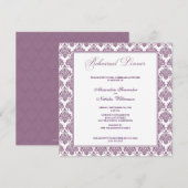 Atemberaubend Damask Probe Dinner Einladung (lila) (Vorne/Hinten)