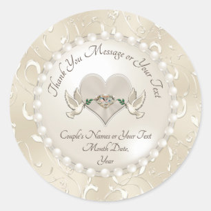 Atemberaubend danke Ihnen Personalisierten Hochzei Runder Aufkleber