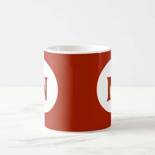 Atemberaubend dunkelrote Monogramm Kaffeetasse (Mittel)