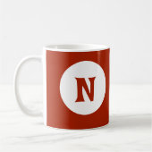 Atemberaubend dunkelrote Monogramm Kaffeetasse (Links)
