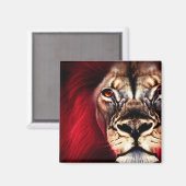 Atemberaubend Fierce Wilderness Male Lion Magnet (Vorderseite/Rückseite)