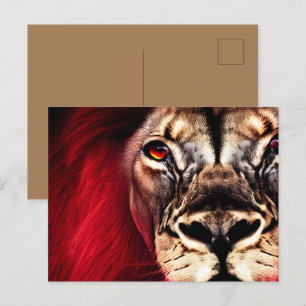 Atemberaubend Fierce Wilderness Male Lion Postkarte