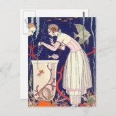 Atemberaubend Fish Summer Dress George Barbier Postkarte (Vorne/Hinten)