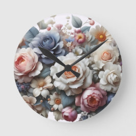 Atemberaubend Florals Runde Wanduhr