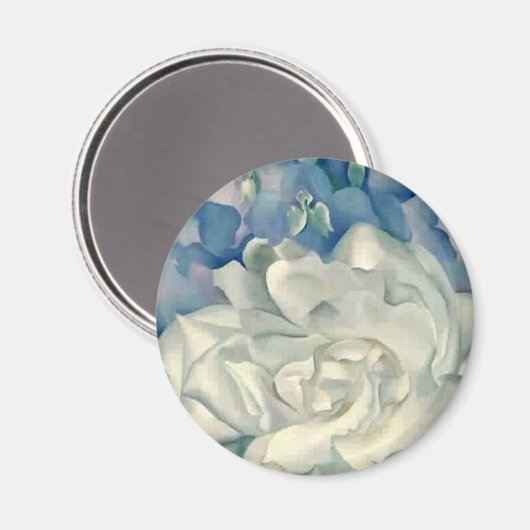 Atemberaubend Georgia O'Keefe White Rose und Larks Magnet (Vorderseite/Rückseite)