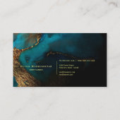 Atemberaubend Gold Aqua Liquid Alcohol Tinte Wasse Visitenkarte (Rückseite)