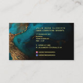 Atemberaubend Gold Aqua Liquid Julie Visitenkarte (Rückseite)