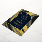 Atemberaubend GOLD FOIL Agate Marble Bat Mitzvah Folieneinladung (Gedreht)