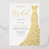 Atemberaubend Gold Liebe Herzerkrankungen Brautpar Folieneinladung (Vorderseite)