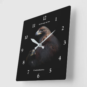 Atemberaubend Golden Eagles Beauties Thru Bars Quadratische Wanduhr