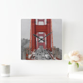 ATEMBERAUBEND! GOLDEN GATE BRIDGE CALIFORNIA USA QUADRATISCHE WANDUHR (Zuhause)