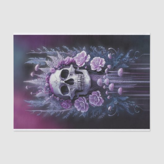 Atemberaubend Goth Skull auf Plum, Midnight Macabr Seidenpapier (Vorderseite)