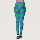 Atemberaubend-grüne blaue Damen Radmuster Leggings (Rückseite)