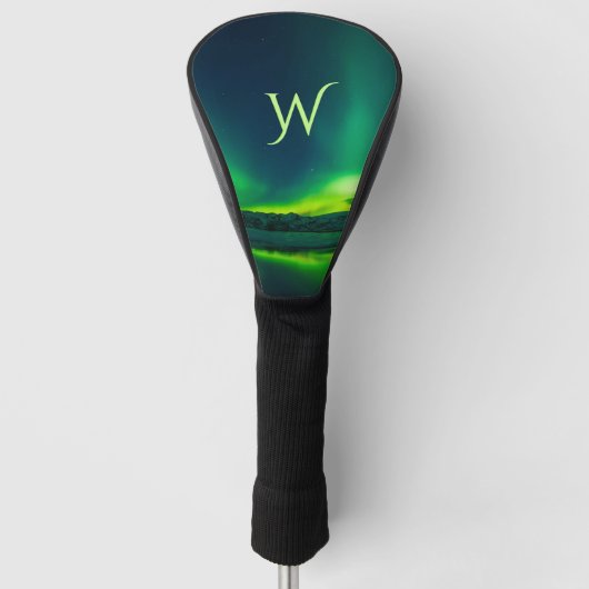 Atemberaubend grünes Aurora Golf Headcover (Vorderseite)