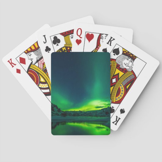 Atemberaubend grünes Aurora Spielkarten (Rückseite)