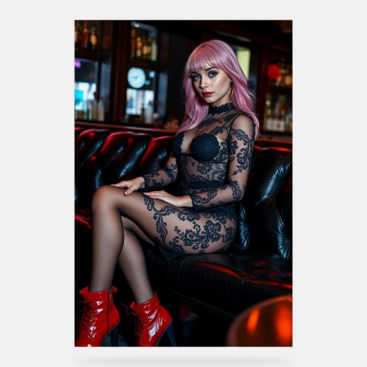 Atemberaubend in Spitze und Leder Acrylschild (Vorderseite)