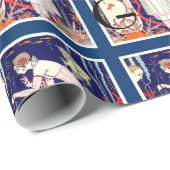 ATEMBERAUBEND KLEINER FISCH , ART DECO SCHÖNHEIT F GESCHENKPAPIER (Rolleneckpunkt)