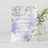 Atemberaubend Lilac Watercolor Floral Einladung (Stehend Vorderseite)