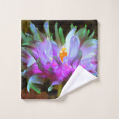 Atemberaubend Magenta und Lime Green Cactus Dahlia Badhandtuch Set (Waschlappen)