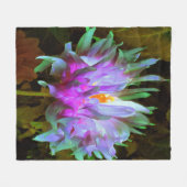 Atemberaubend Magenta und Lime Green Cactus Dahlia Fleecedecke (Vorderseite (Horizontal))