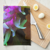 Atemberaubend Magenta und Lime Green Cactus Dahlia Geschirrtuch (Viertel Falte)