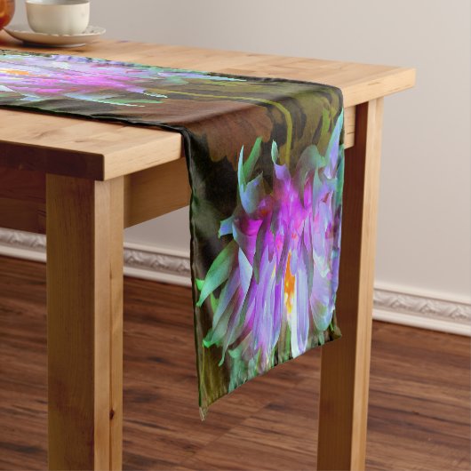 Atemberaubend Magenta und Lime Green Cactus Dahlia Kurzer Tischläufer (Beispiel)